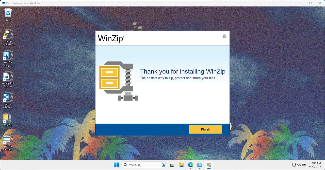 WinZip instaluje dużo składników
