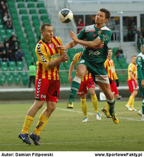 Łukasz Madej w meczu z Koroną Kielce