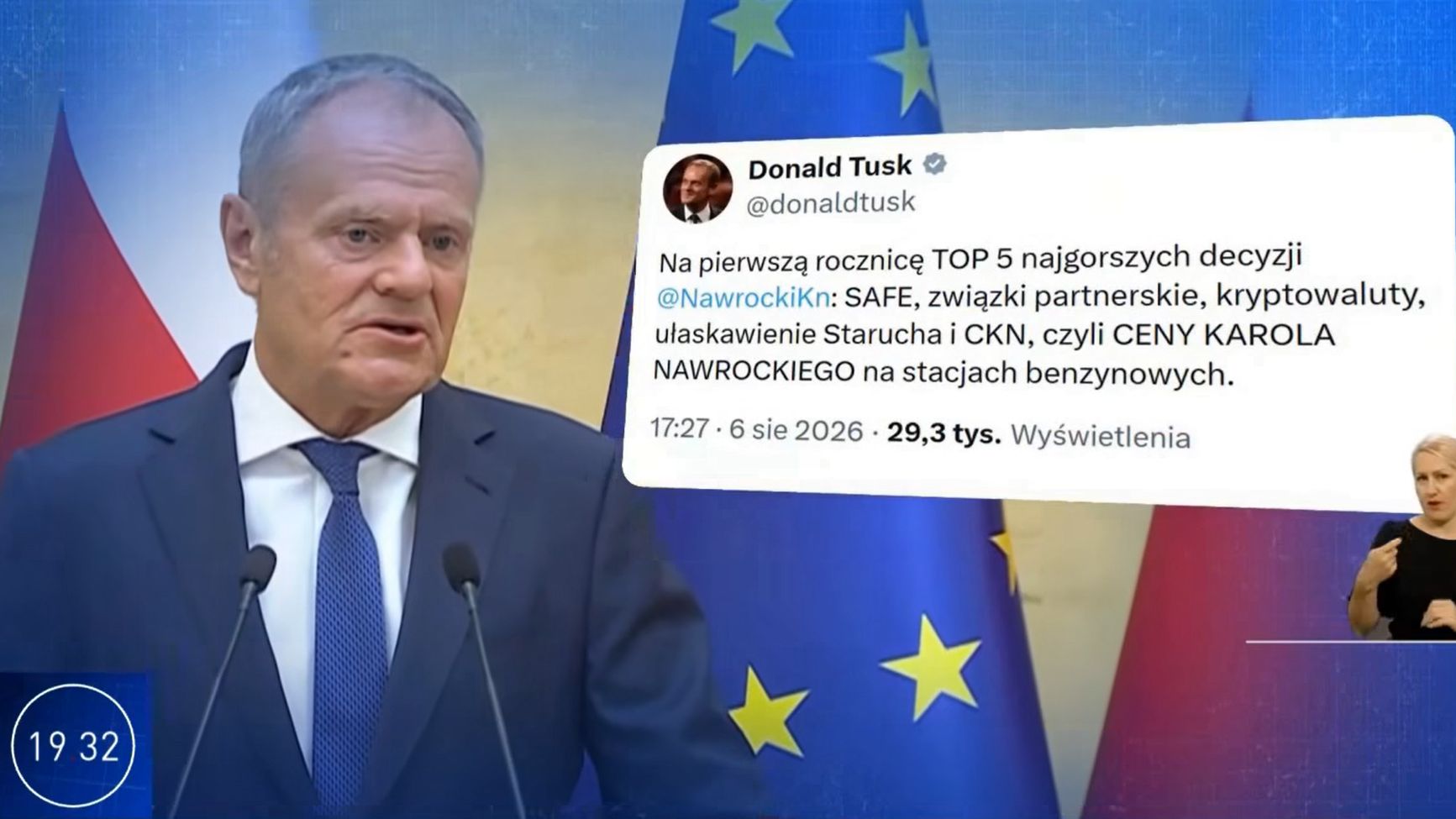 Program o Karolu Nawrockim w "19:30" w TVP Info. 