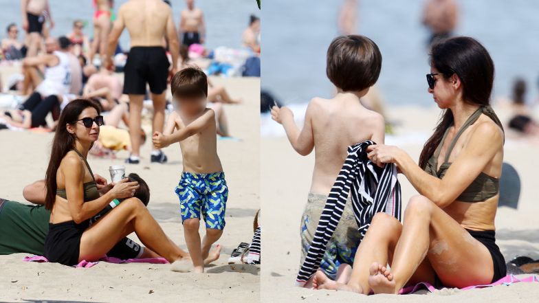 Marta Kaczyńska wypoczywa na sopockiej plaży