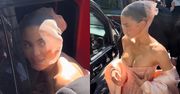 Kylie Jenner i jej ściśnięty biust podbijają Paryż. Fajne nakrycie głowy? (ZDJĘCIA)