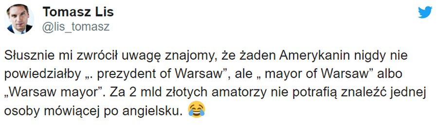 Fałszywy Amerykanin podpuszcza Trzaskowskiego