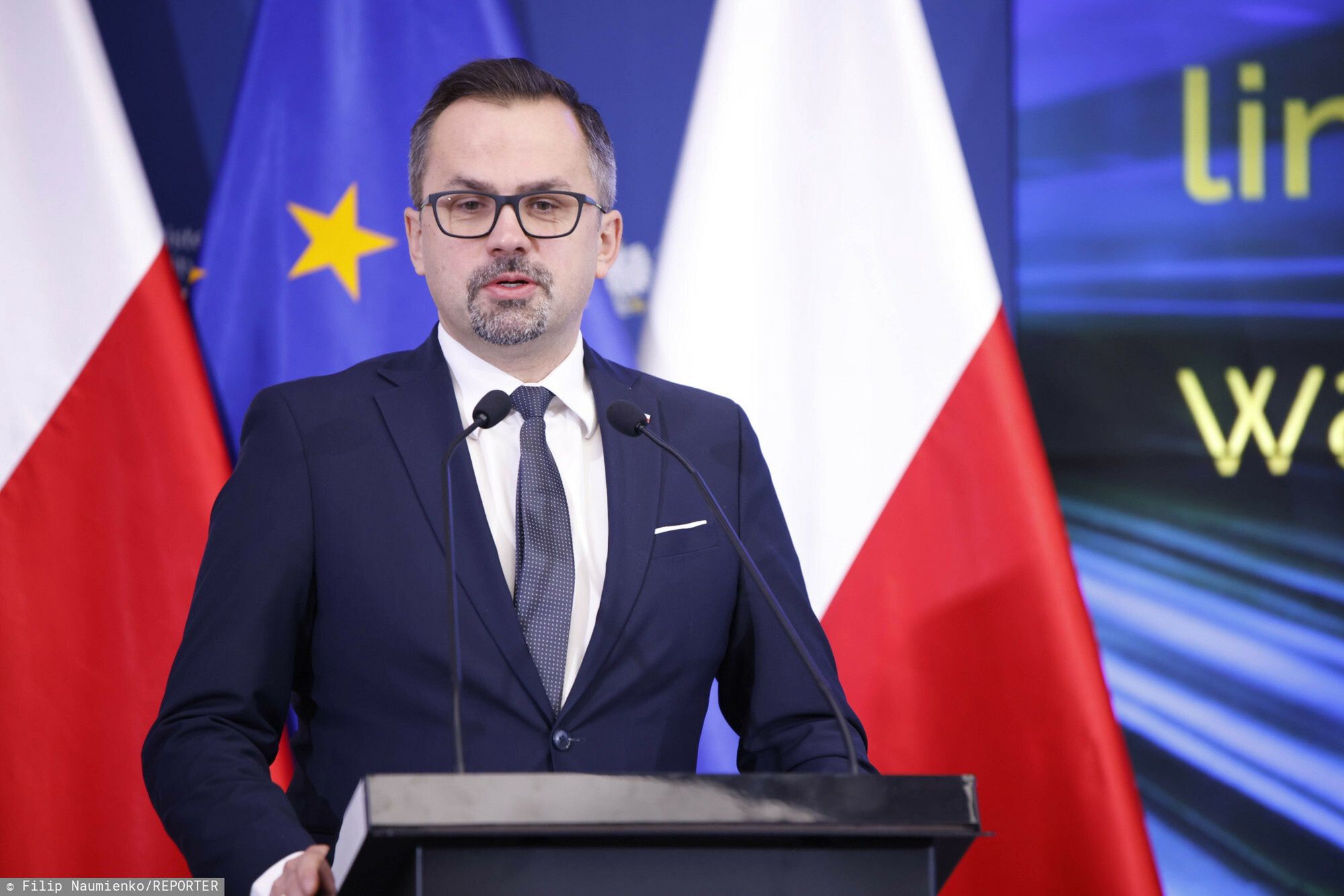 Konferencja prasowa nt. plan�w Centralnego Portu Komunikacyjnego
09.11.2023. Warszawa. Konferencja prasowa nt. plan�w Centralnego Portu Komunikacyjnego. Fot. Filip Naumienko/REPORTER 
n/z: Marcin Horala
Filip Naumienko/REPORTER