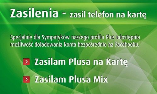 Plus - zasilenia z Facebooka