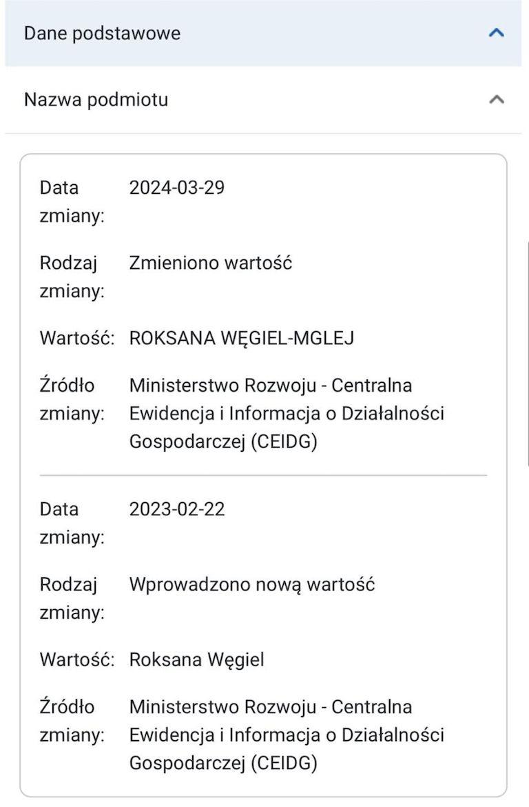 Roksana Węgiel zmieniła nazwisko