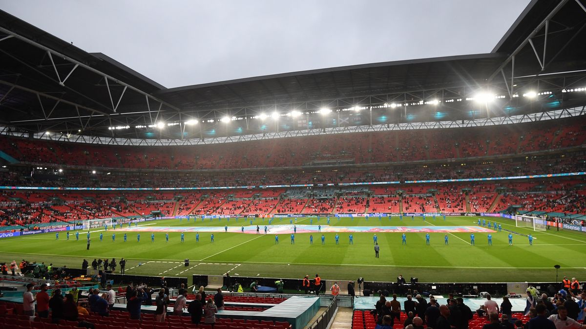 stadion Wembley podczas meczu Anglia - Szkocja na Euro 2020