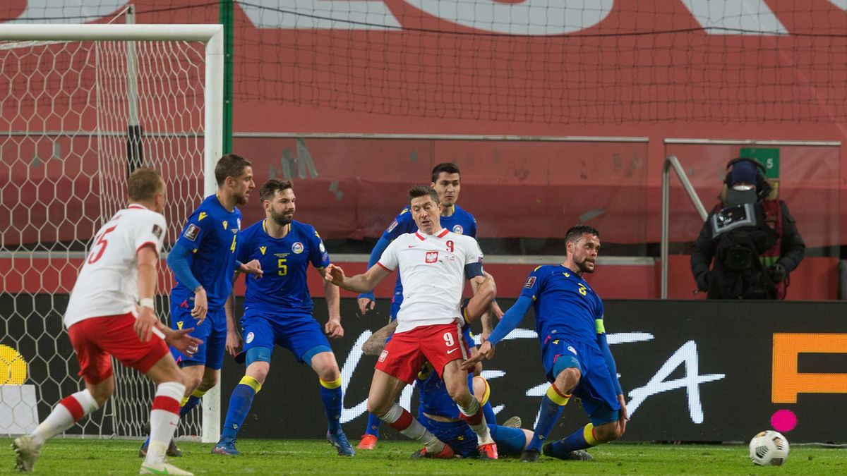 Robert Lewandowski w meczu z Andorą