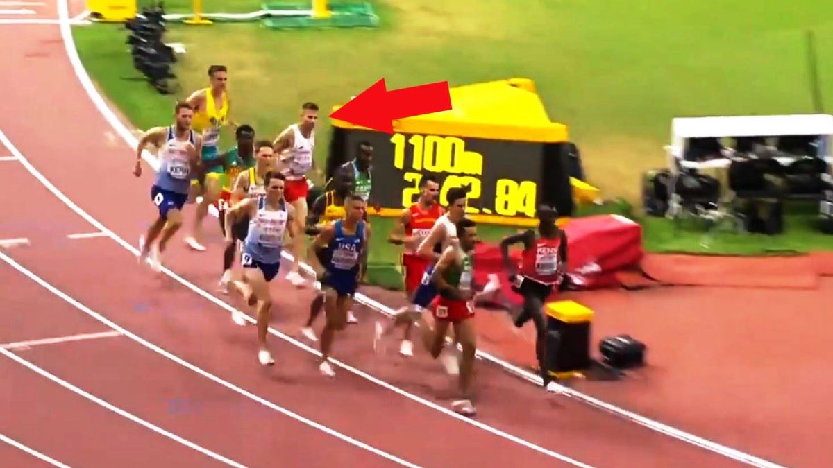 YouTube / Marcin Lewandowski podczas biegu na 1500 m w Doha