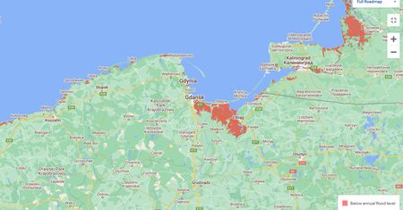 Te miasta mogą znaleźć się pod wodą. Interaktywna mapa pokazuję Polskę w 2050 roku
