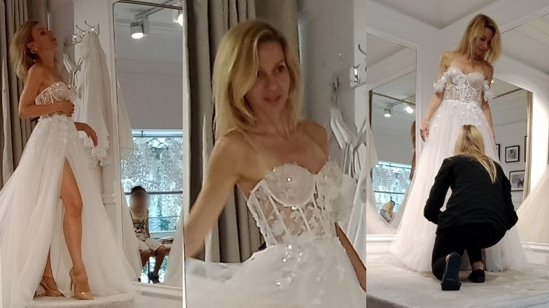 Małgorzata Opczowska mierzy suknię ślubną