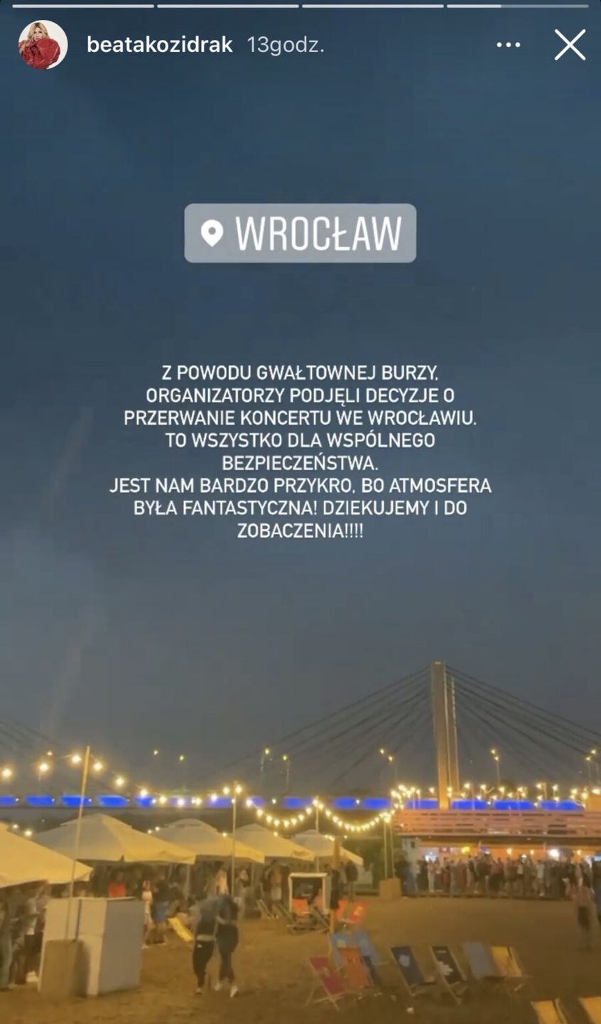 Oświadczenie na InstaStories Beaty Kozidrak