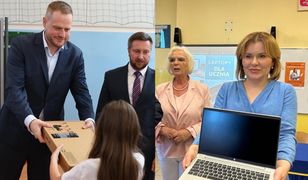 Kandydaci PiS rozdają dzieciom laptopy. Wmawiają, że to wcale nie jest kampania