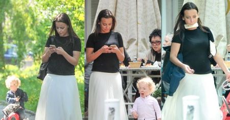 Anna Mucha z telefonem w zębach... (ZDJĘCIA)