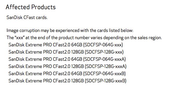 Canon przestrzega użytkowników 1DX Mark II przed niektórymi kartami SanDisk CFast 2.0 2