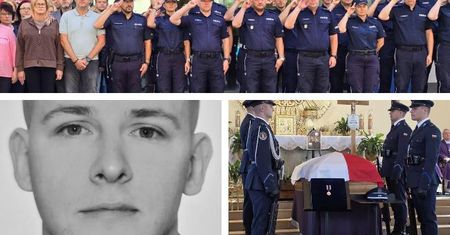Policjanci oddali hołd tragicznie zmarłemu sierżantowi Natanowi Sieroniowi. Minuta ciszy także w Płocku