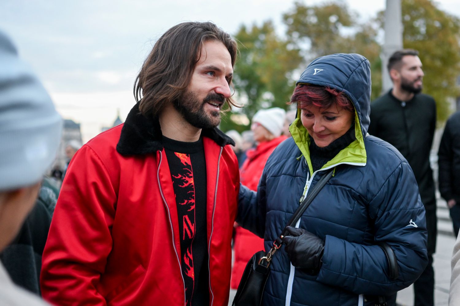 Jolanta Kwaśniewska na spektaklu Płoniemy...