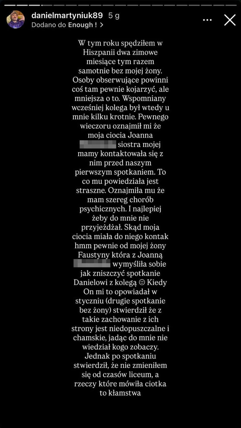 Nocne wpisy Daniela Martyniuka