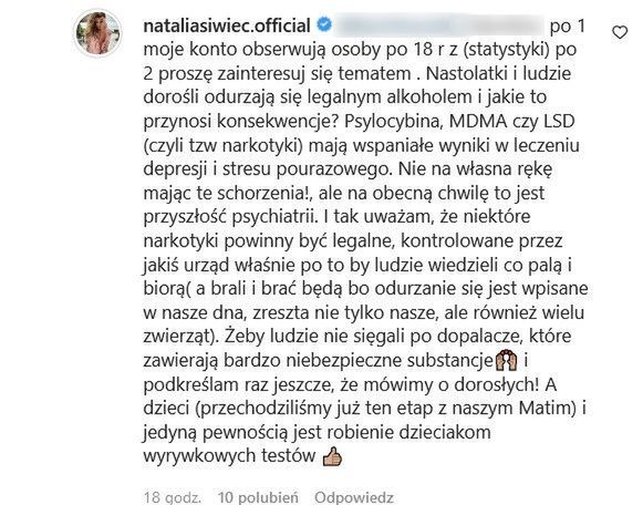Natalia Siwiec odpowiada fance