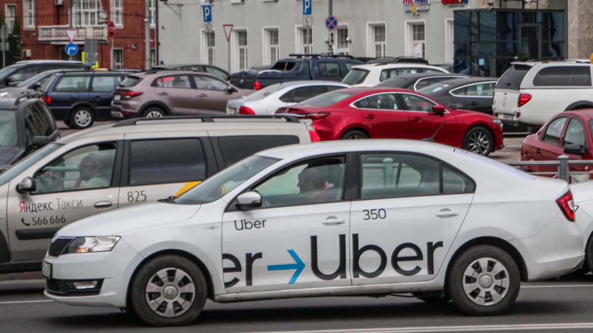 Uber driver driving an Uber Russia (joint venture with Yandex taxi) logo branded car is seen in Kaliningrad, Russia on 7th, September 2019 (Photo by Michal Fludra/NurPhoto via Getty Images)