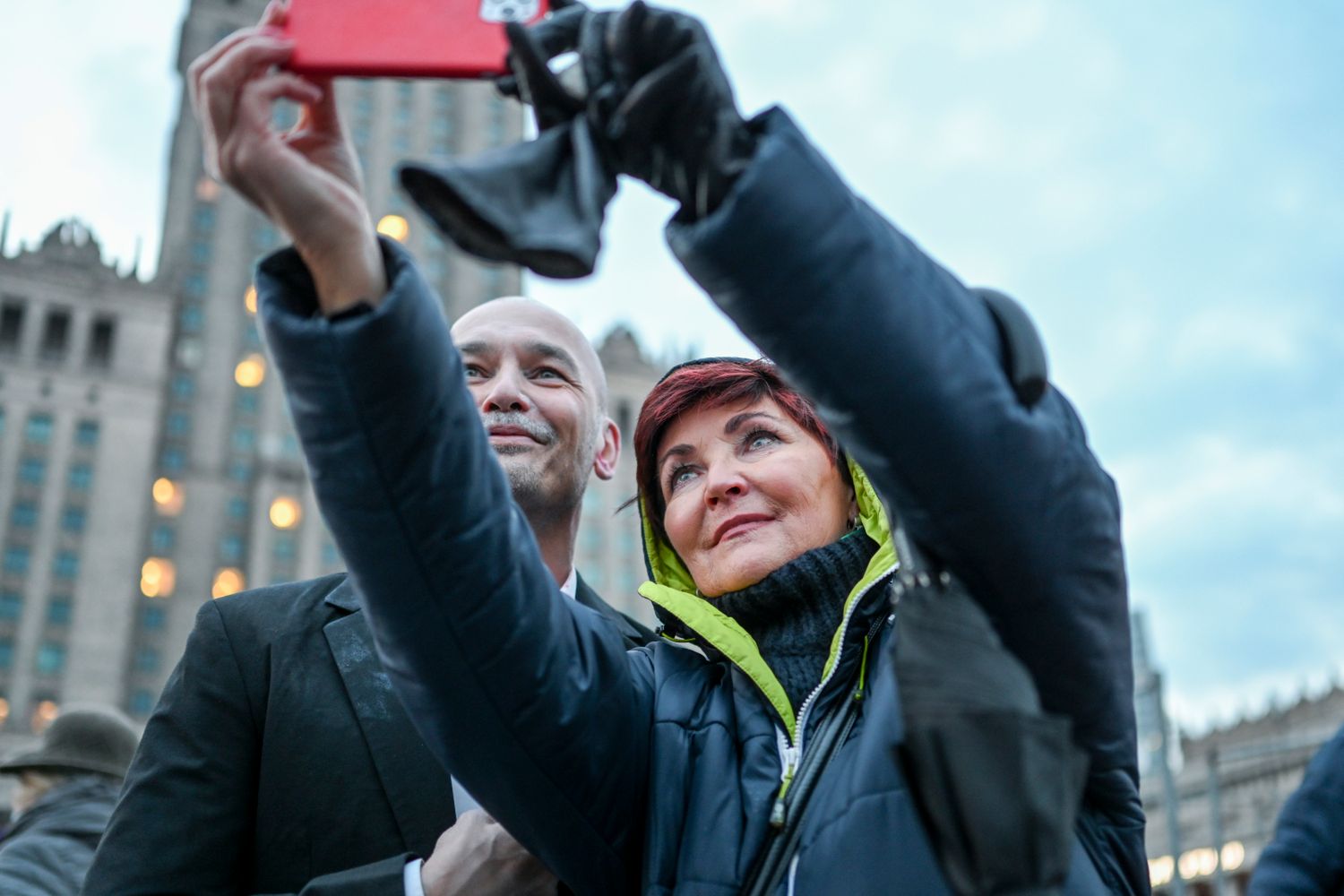Jolanta Kwaśniewska na spektaklu Płoniemy...