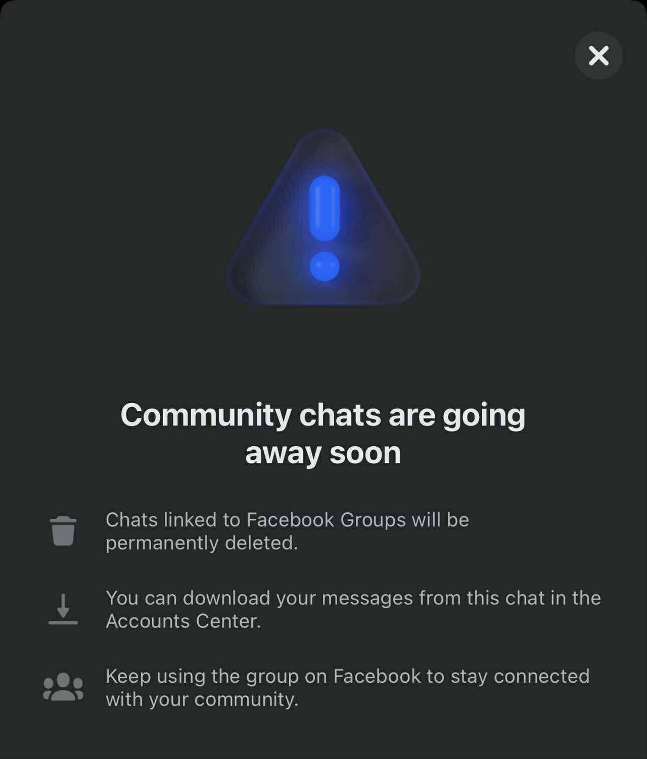 Koniec czatów społecznościowych na Facebooku