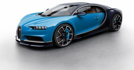 Bugatti Chiron w różnych oficjalnych konfiguracjach kolorystycznych