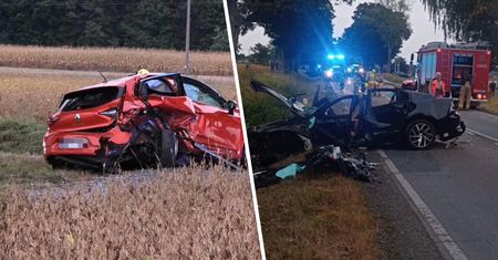 Poważny wypadek na DK74. Dwie osoby ciężko ranne