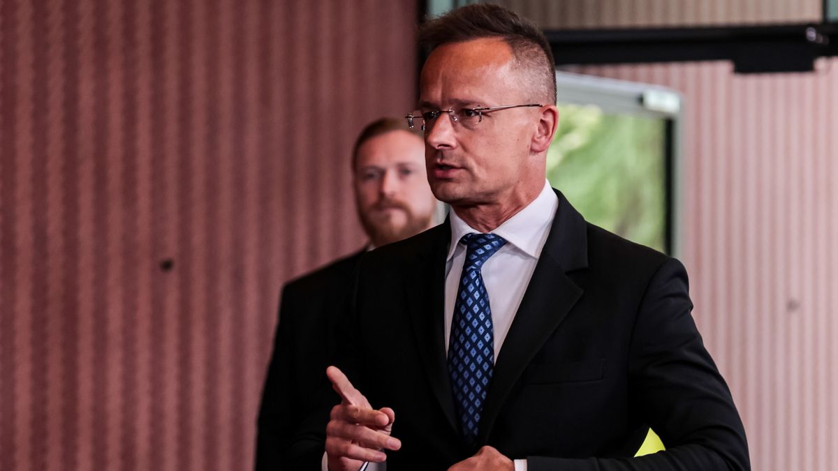 WARSAW, POLAND - 2025/05/07: Minister of Foreign Affairs and Trade of Hungary Peter Szijarto arrives for The Informal meeting of the European Union Ministers of Foreign Affairs. (Photo by Dominika Zarzycka/SOPA Images/LightRocket via Getty Images)