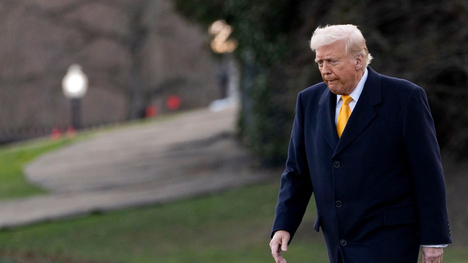 US President Donald Trump walks on the South Lawn of the White House before boarding Marine One in Washington, DC, US, on Friday, March 7, 2025. Trump kept up the pressure on Ukraine to move ahead with a peace deal as signals emerged that the Kremlin would be willing to accept a temporary truce under certain conditions. Photographer: Chris Kleponis/CNP/Bloomberg via Getty Images