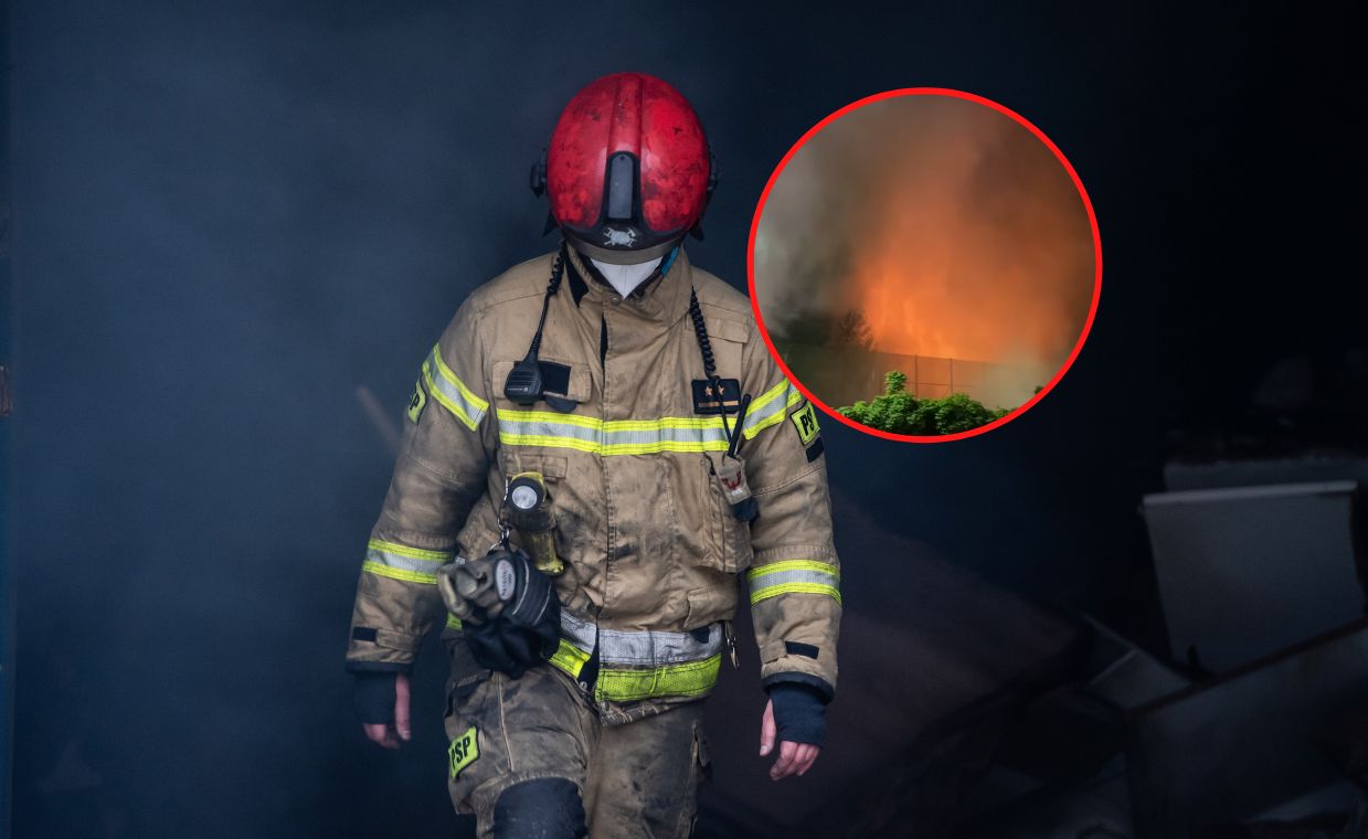 Pożar składowiska śmieci w Czechowicach-Dziedzicach