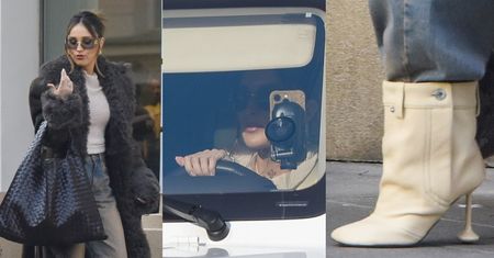 Fashionistka Marina Łuczenko przeprowadza szturm na Mokotowską w mercedesie za milion i BUTACH Z "ROZPORKIEM" (ZDJĘCIA)