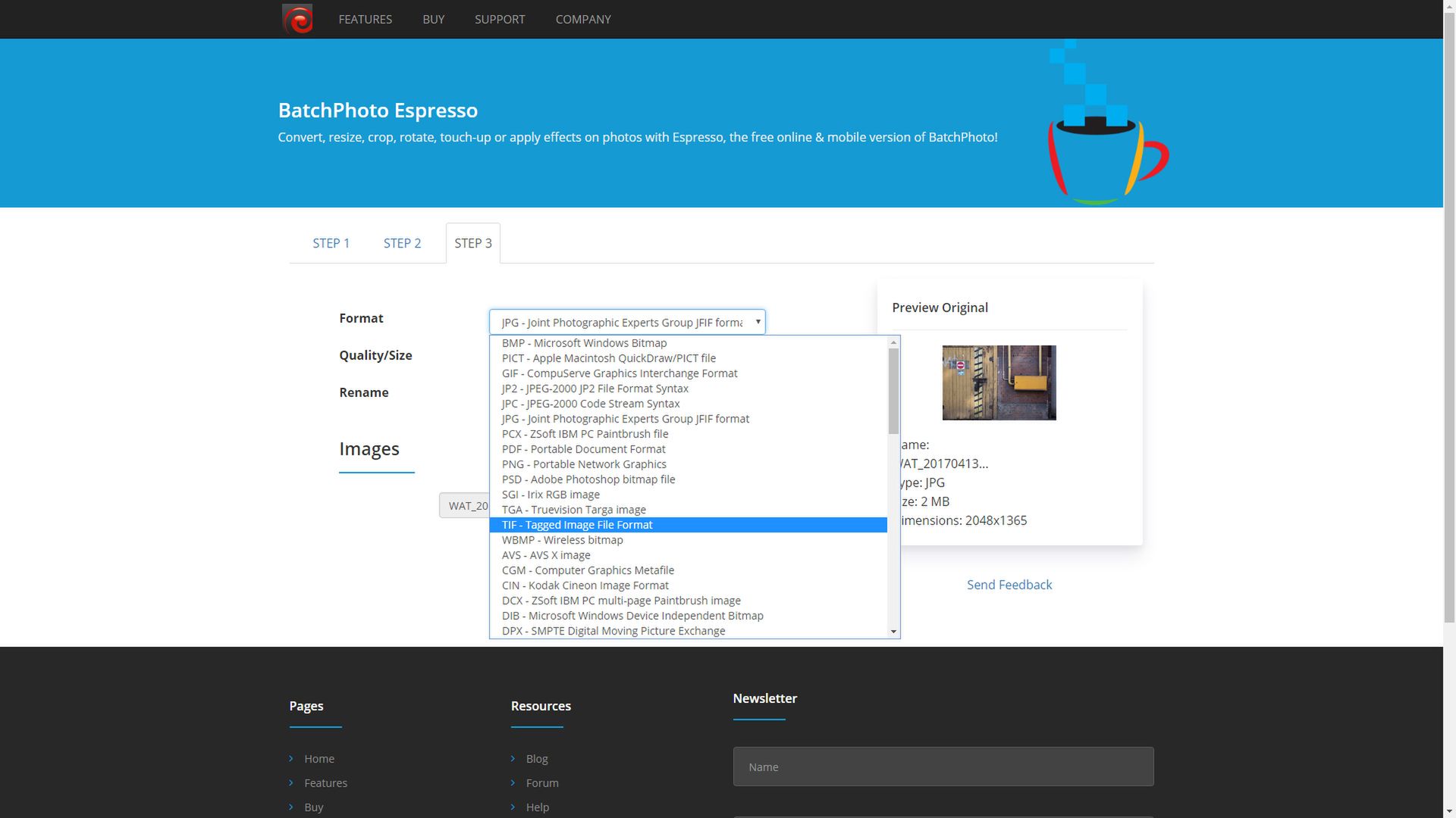 BatchPhoto Espresso – wgraj zdjęcie i obrób je online 4