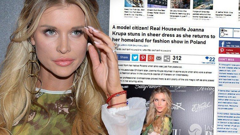 Daily Mail o stylizacji Joanny Krupy z pokazu Bizuu jesień-zima 2016/2017 (fot. AKPA / screen Dailymail.co.uk)