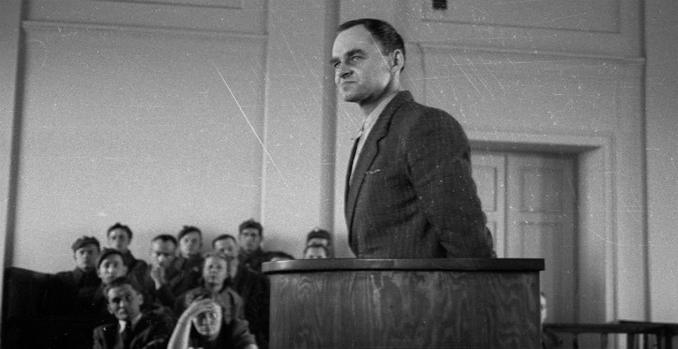 Witold Pilecki podczas procesu przed Wojskowym Sądem Rejonowym w Warszawie, 1948 r.