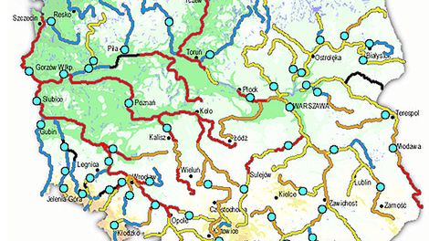 Stan wód w rzekach o godzinie 8.00