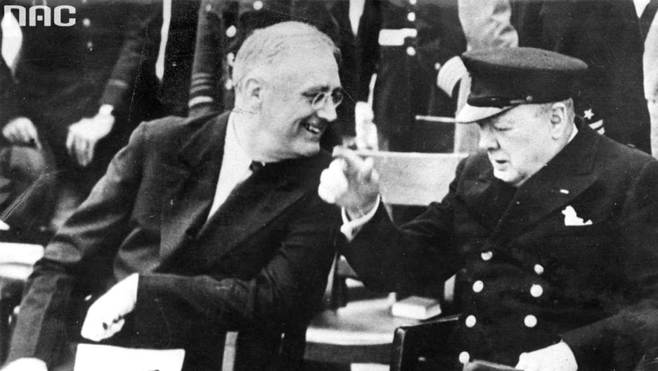 Spotkanie premiera Wielkiej Brytanii Winstona Churchilla z prezydentem USA Franklinem Delano Rooseveltem