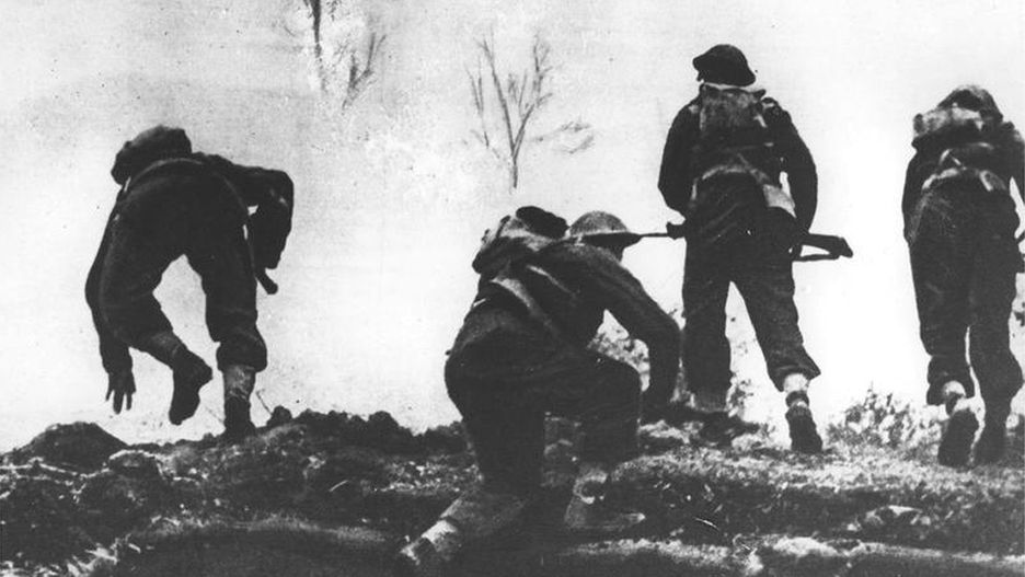 Piechota 2. Korpusu Polskiego w czasie natarcia na Monte Cassino
