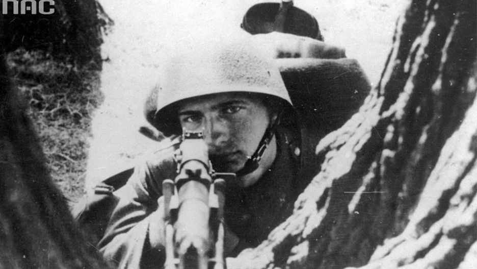 Żołnierz Wojska Polskiego Żołnierz w czasie wojny obronnej we wrześniu 1939 r. z ręcznym karabinem maszynowym Browning wz. 28