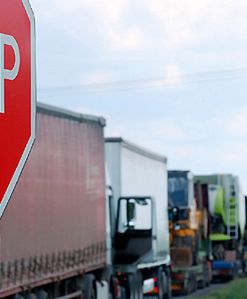 Protest tirowców przed przejściem polsko-ukraińskim