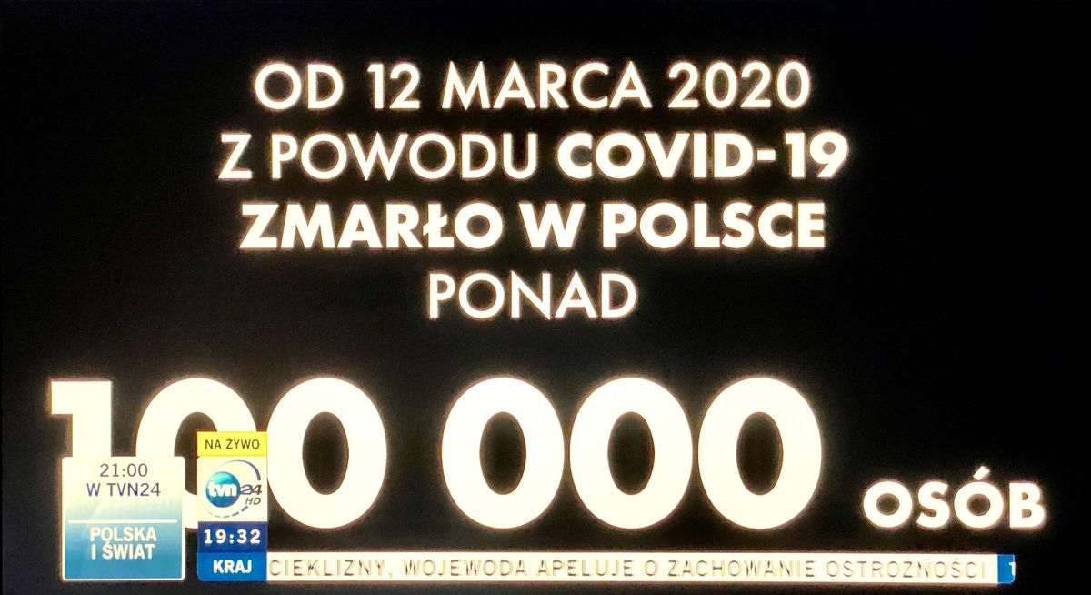 Hołd dla 100 tys. ofiar COVID-19 w Polsce. Minuta ciszy w "Faktach po Faktach"