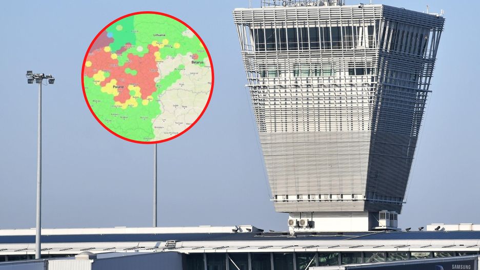 Trzy kolory odnoszą się do jakości sygnału GPS - czerwona barwa oznacza wysoki poziom zakłóceń

