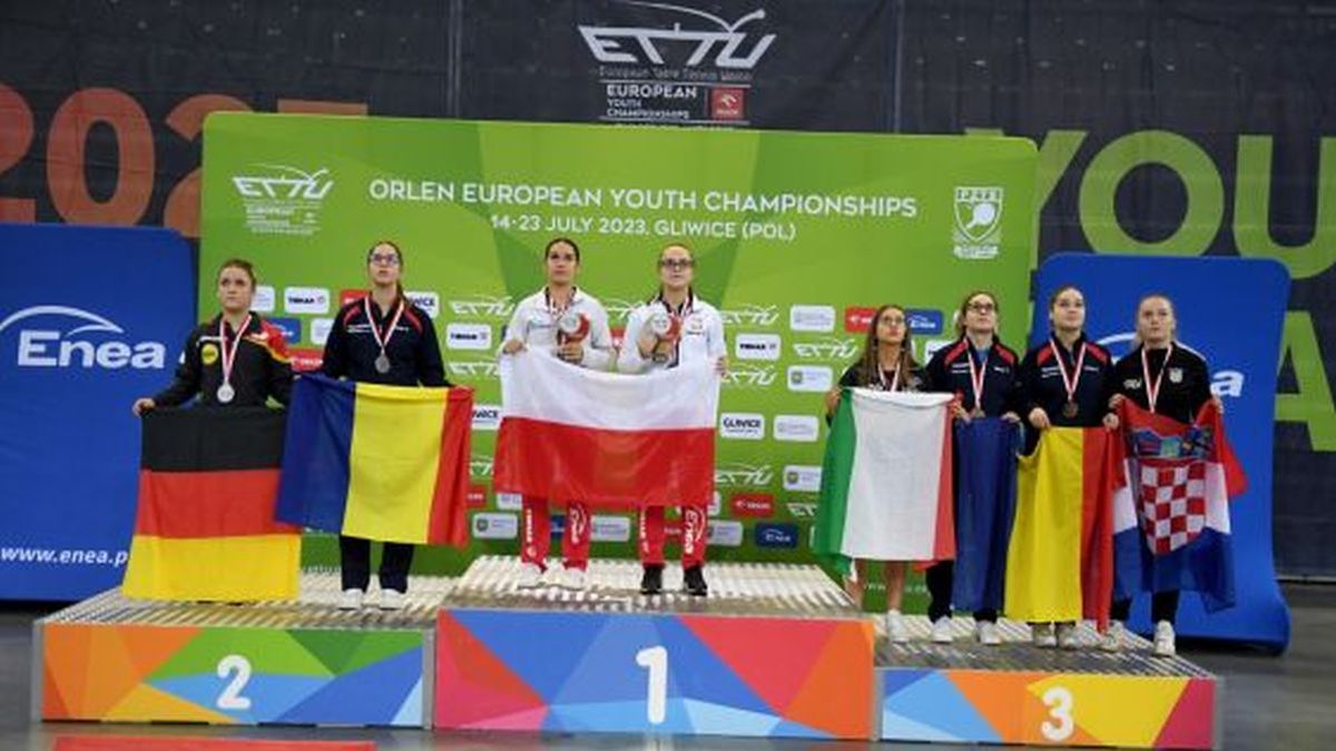 podium gry deblowej mistrzostwa Europy juniorek