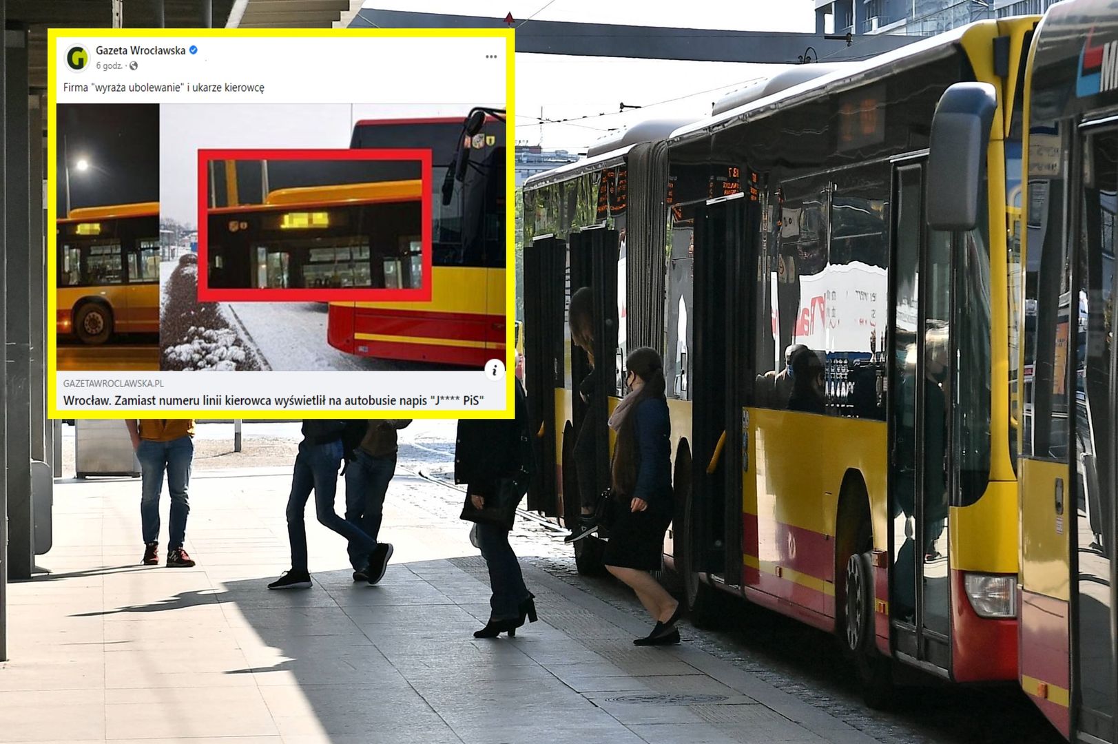 Wrocław. "***** PiS" na autobusowej tablicy. Kierowca poniesie konsekwencje