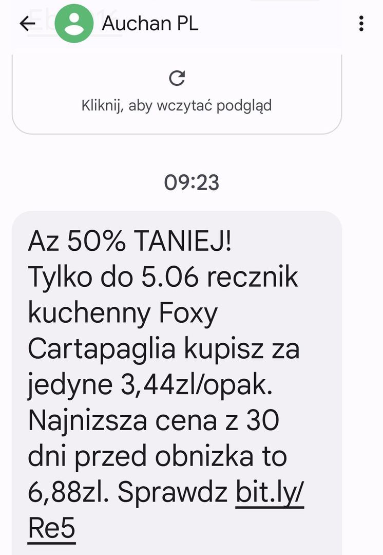 Auchan rozesłał SMS-y