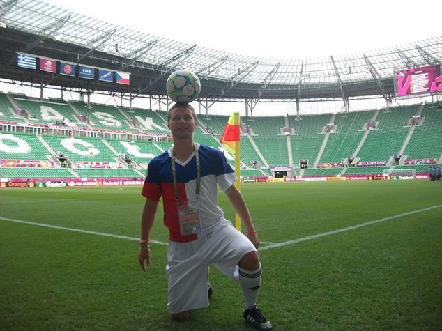 Paweł Skóra przed jednym z meczów Euro 2012