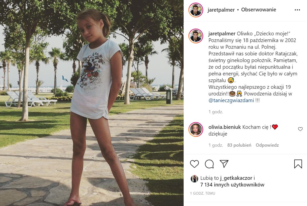 Screen wpisu Jarosława Bieniuka z życzeniami 