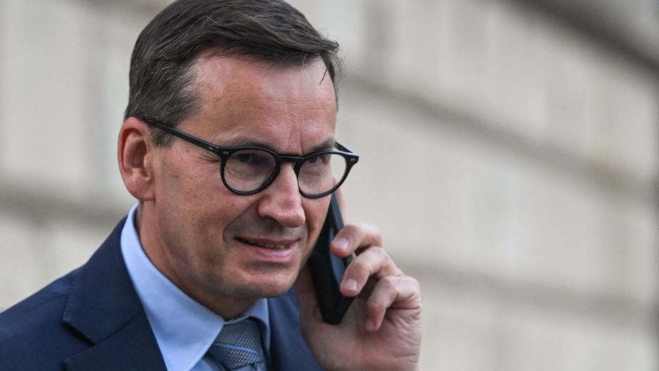 KRAKOW, POLAND - AUGUST 18, 2024:
Mateusz Morawiecki, former Prime Minister of Poland, arrives at Wawel Cathedral to join Jaroslaw Kaczynski, Chairman of the Law and Justice (PiS) party, for a private monthly commemoration of the late President Lech Kaczynski and his wife Maria, who died in the Smolensk crash, on August 18, 2024, in Krakow, Lesser Poland Voivodeship, Poland. (Photo by Artur Widak/NurPhoto via Getty Images)