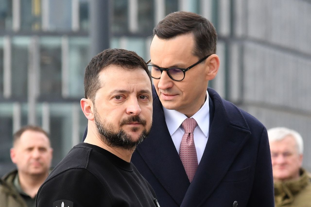 Wołodymyr Zełenski i Mateusz Morawiecki w Warszawie