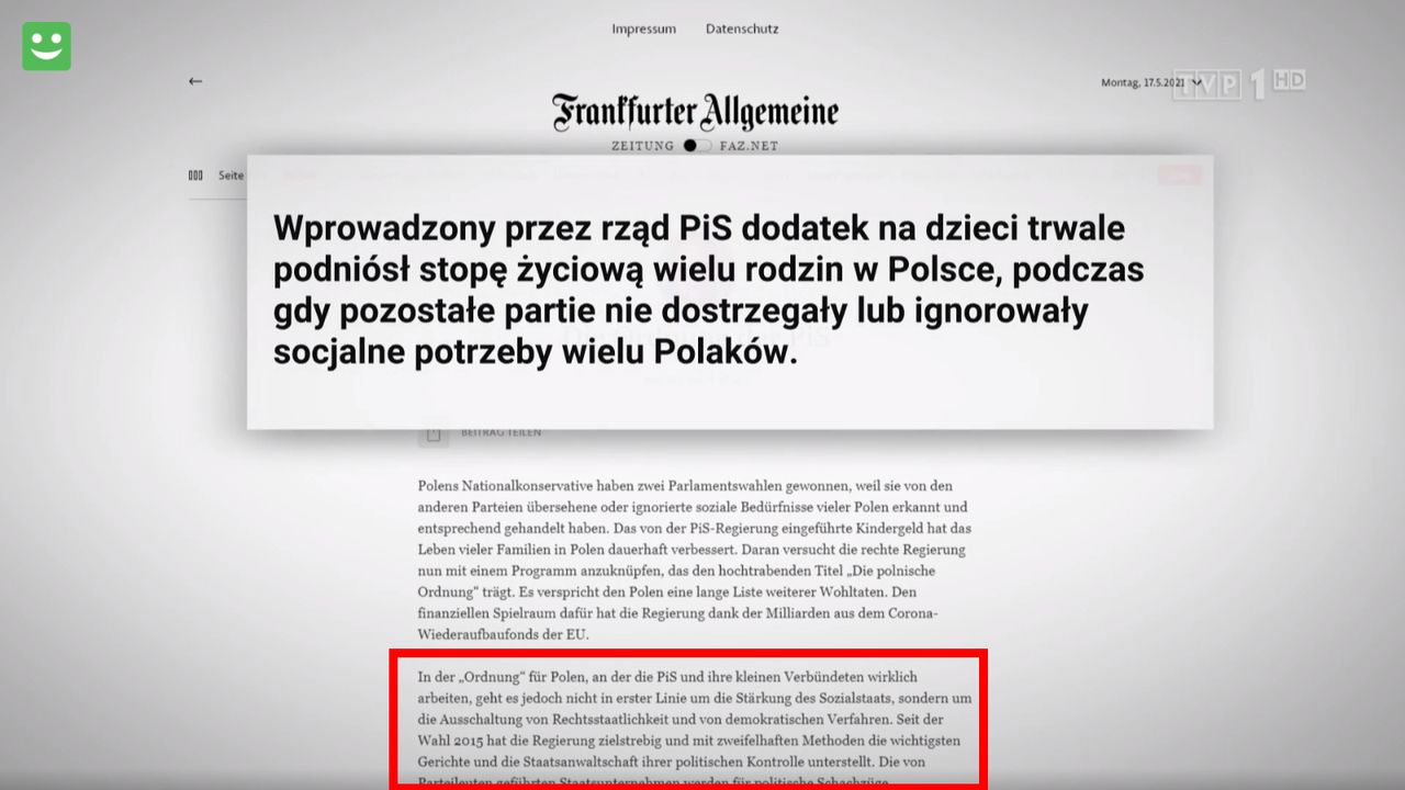 Krytycznego akapitu zaznaczonego na czerwono "Wiadomości" już nie przetłumaczyły