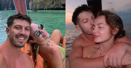 Odziana w bikini Wiktoria Gąsiewska prezentuje pocztówkę z wakacji w Tajlandii: czułości z ukochanym i selfie z małpami